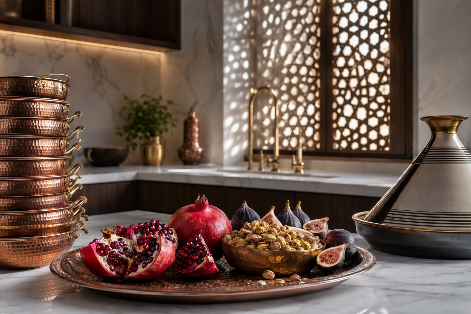 Modern kitchen blended with traditional Arabic touches